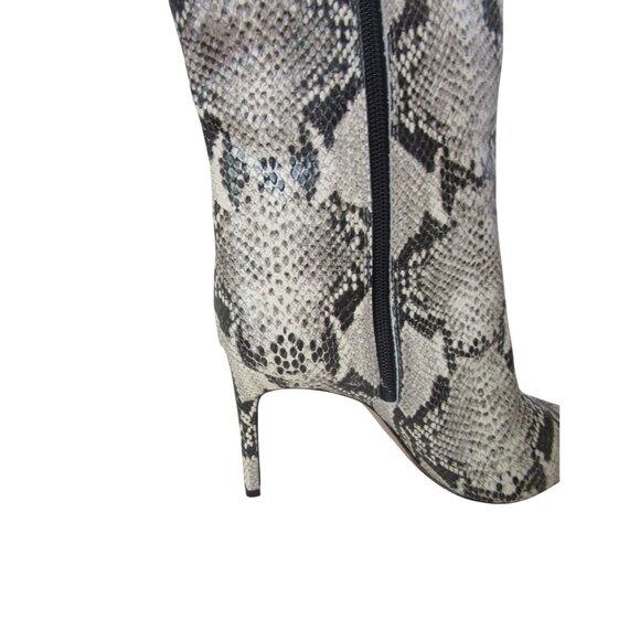 New, SCHUTZ Mary Mid Calf Snakeskin-Embossed Leather Boots SZ 8.5M - Picture 3 of 8
